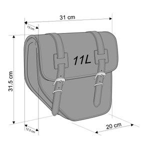 Kožená sedlová brašna CUSTOMACCES IBIZA černý right, with side metal base + universal support