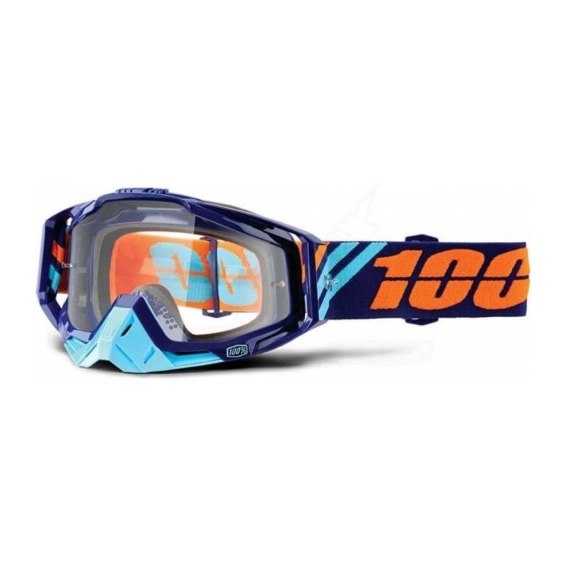 Brýle 100% Racecraft Calculus Navy modro-tyrkysové (čiré plexi)