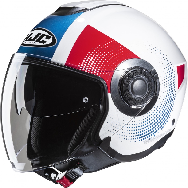 Casco de moto abierto HJC i40N Pyle MC21 rojo-azul-blanco