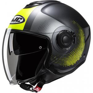Casco de moto abierto HJC i40N Pyle MC3HSF gris-amarillo fluo