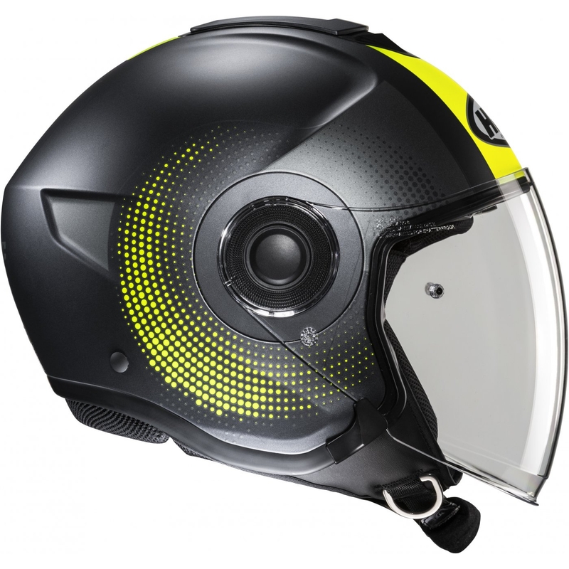Casco de moto abierto HJC i40N Pyle MC3HSF gris-amarillo fluo