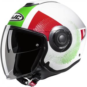 Casco de moto abierto HJC i40N Pyle MC41 rojo-verde-blanco