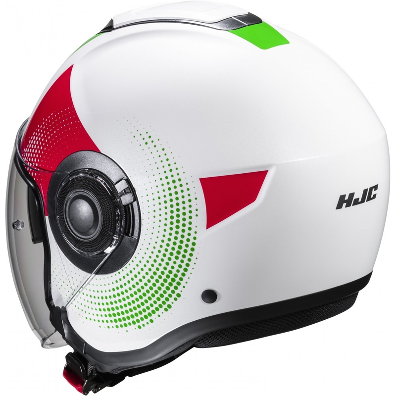 Casco de moto abierto HJC i40N Pyle MC41 rojo-verde-blanco