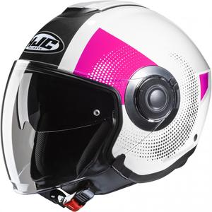Casco de moto abierto HJC i40N Pyle MC8 rosa-negro-blanco