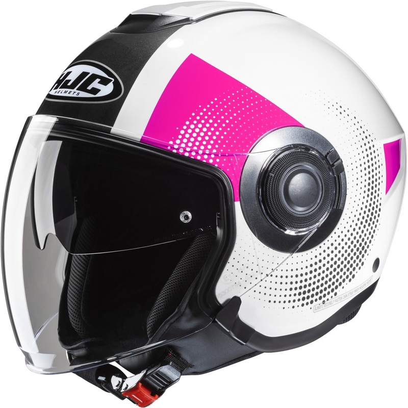 Casco de moto abierto HJC i40N Pyle MC8 rosa-negro-blanco