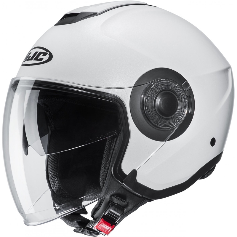 Casco de moto abierto HJC i40N Solid blanco perla