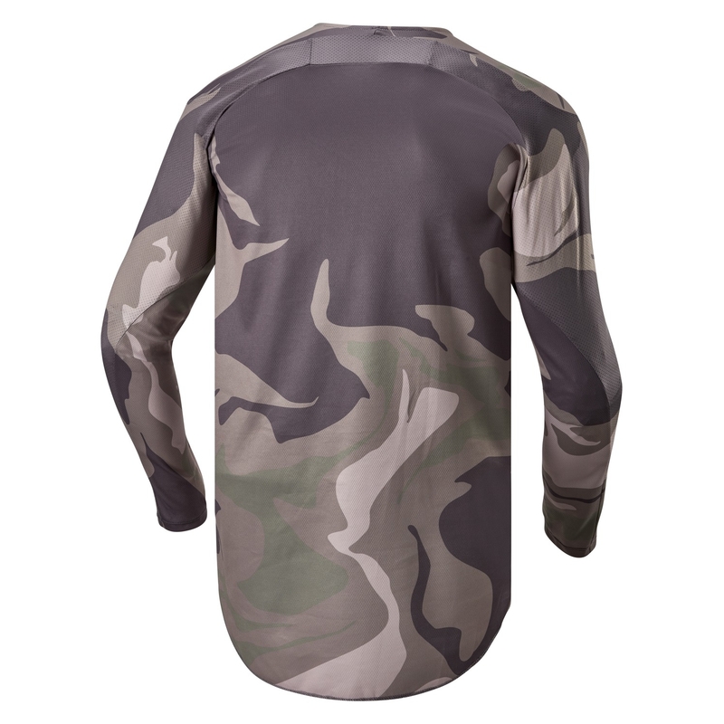 Camiseta de motocross táctica Alpinestars Racer verde camuflaje marrón