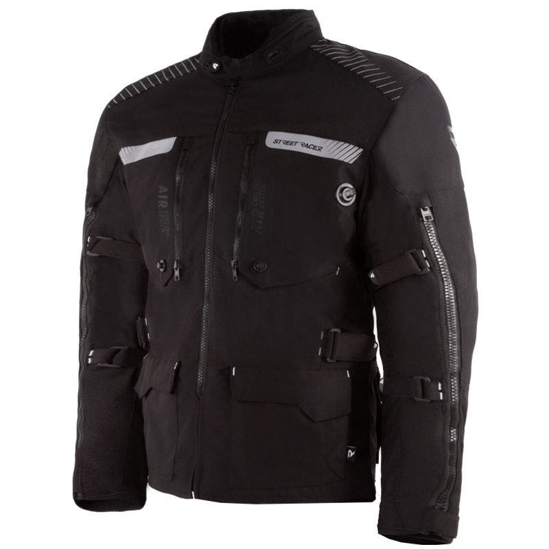 Chaqueta de moto negra Street Racer All Season