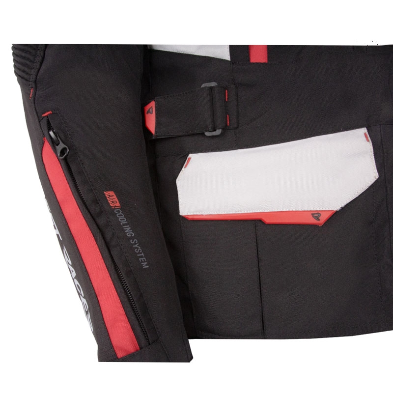 Chaqueta de moto Street Racer Hilax negro-gris-rojo
