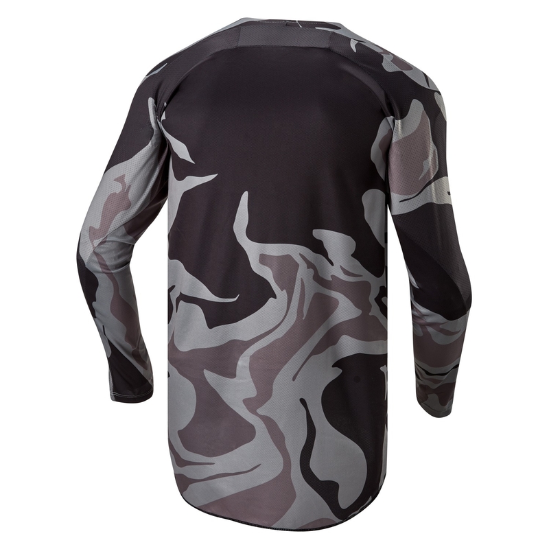 Camiseta de motocross Alpinestars Racer Tactical gris camuflaje-amarillo fluorescente-negro