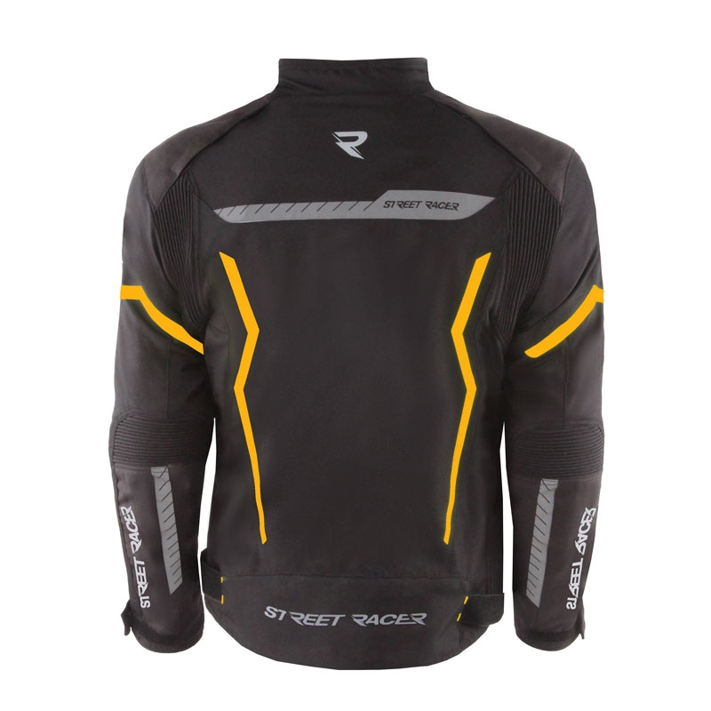 Chaqueta de moto Street Racer Flex Air negro-naranja