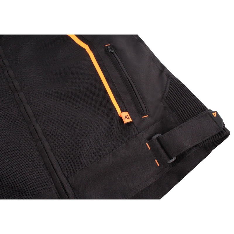Chaqueta de moto Street Racer Flex Air negro-naranja