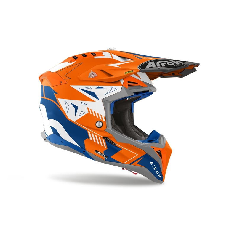 Casco de motocross Airoh Aviator 3 Spin naranja fluo mate