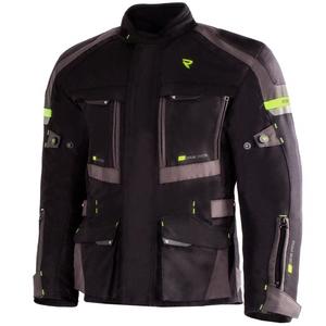 Chaqueta de moto Street Racer Rocket negro-gris-amarillo fluo