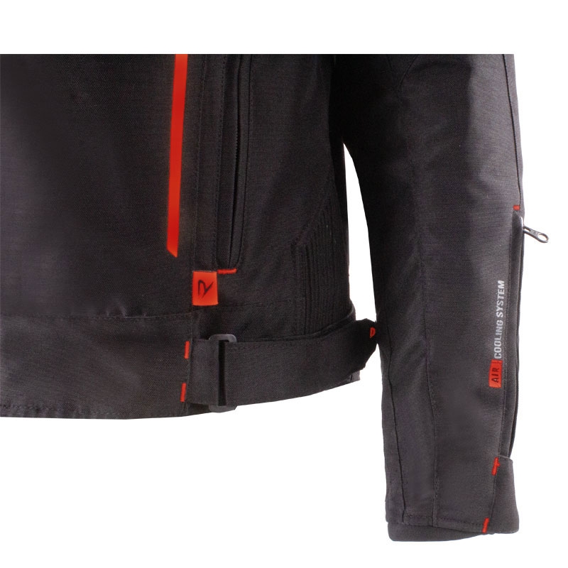 Chaqueta de moto Street Racer Flex negra y roja