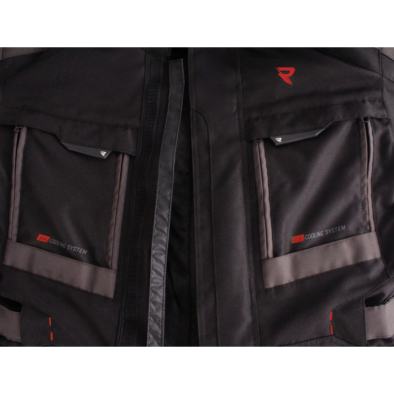 Chaqueta de moto Street Racer Rocket negro-gris-rojo