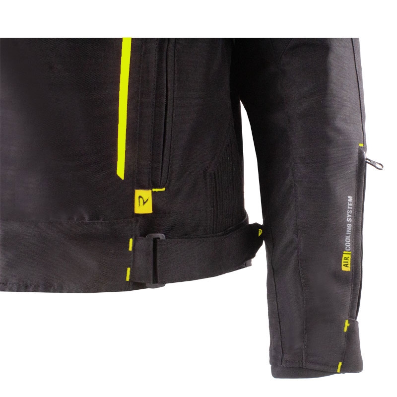Chaqueta de moto Street Racer Flex EVO negro-amarillo fluo