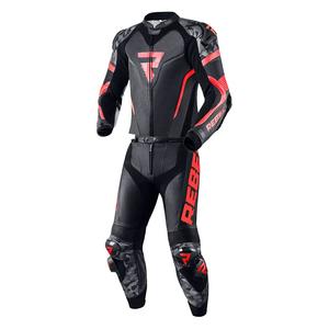 Traje de moto Rebelhorn Rebel fluo rojo-negro