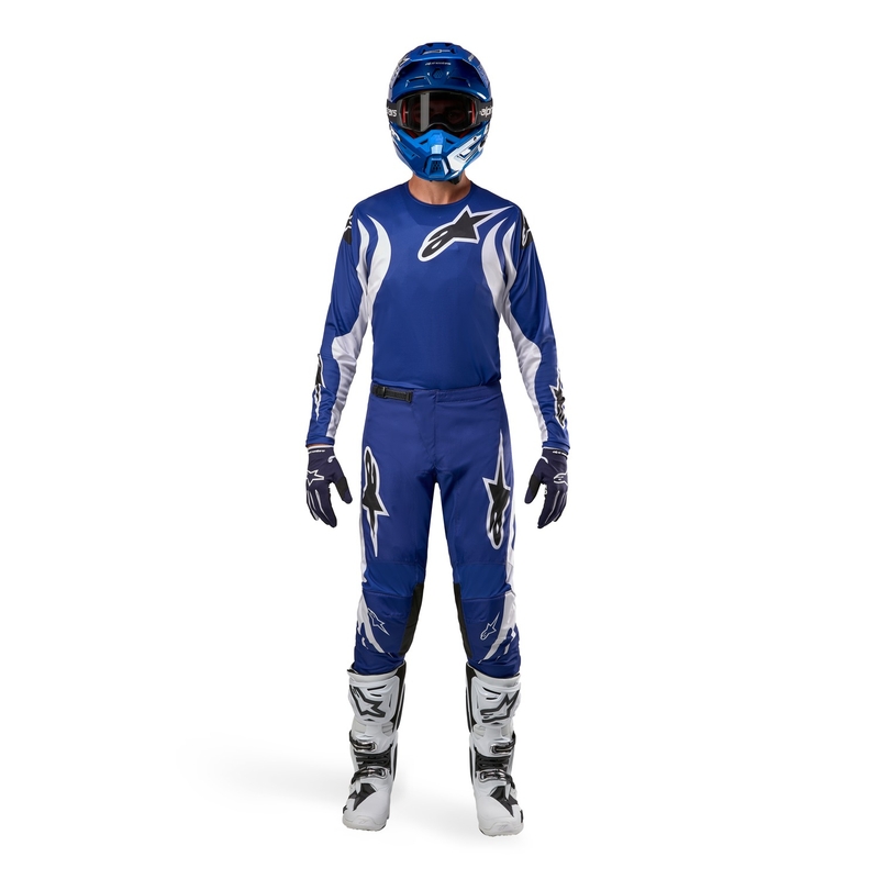 Camiseta de motocross Alpinestars Fluid Lucent azul-blanco-negro