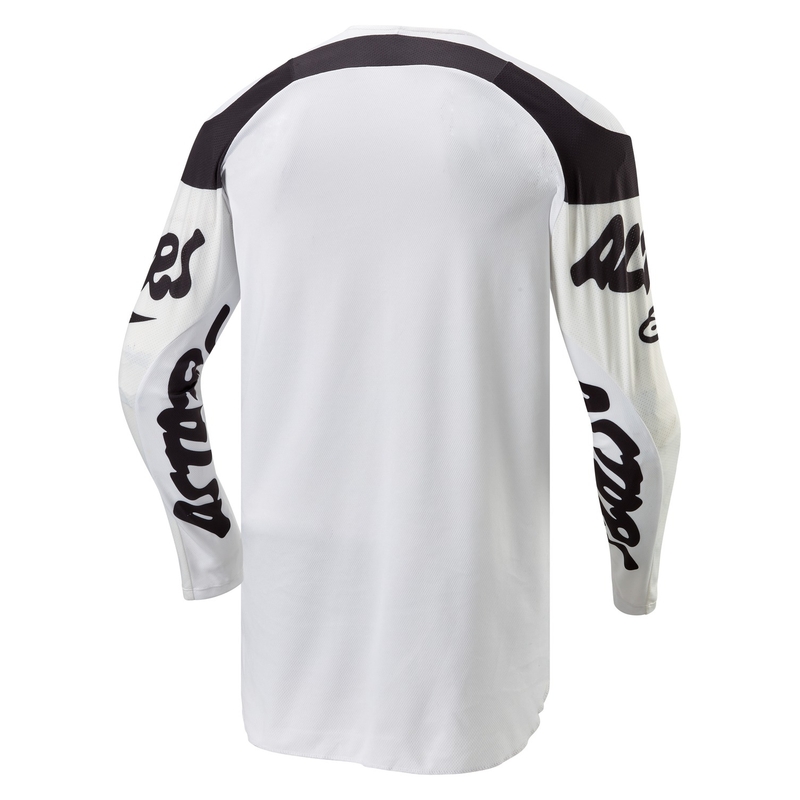 Camiseta de motocross Alpinestars Racer Hana en blanco y negro