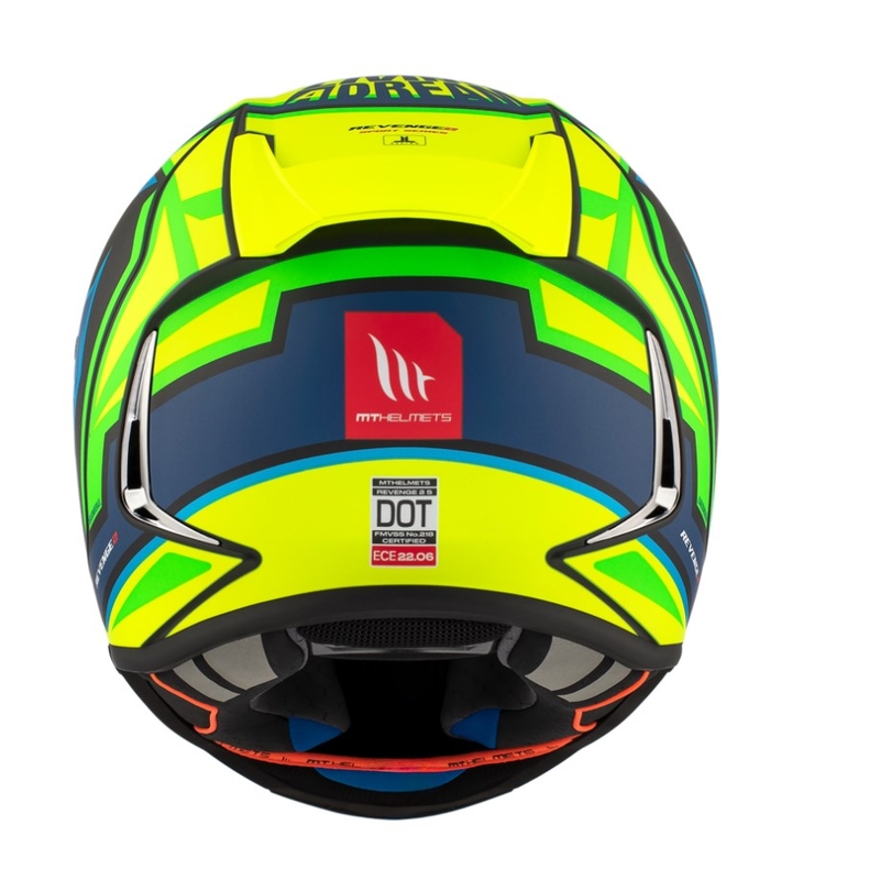 Casco integral de moto MT Revenge 2 S Moreira A7 azul-verde