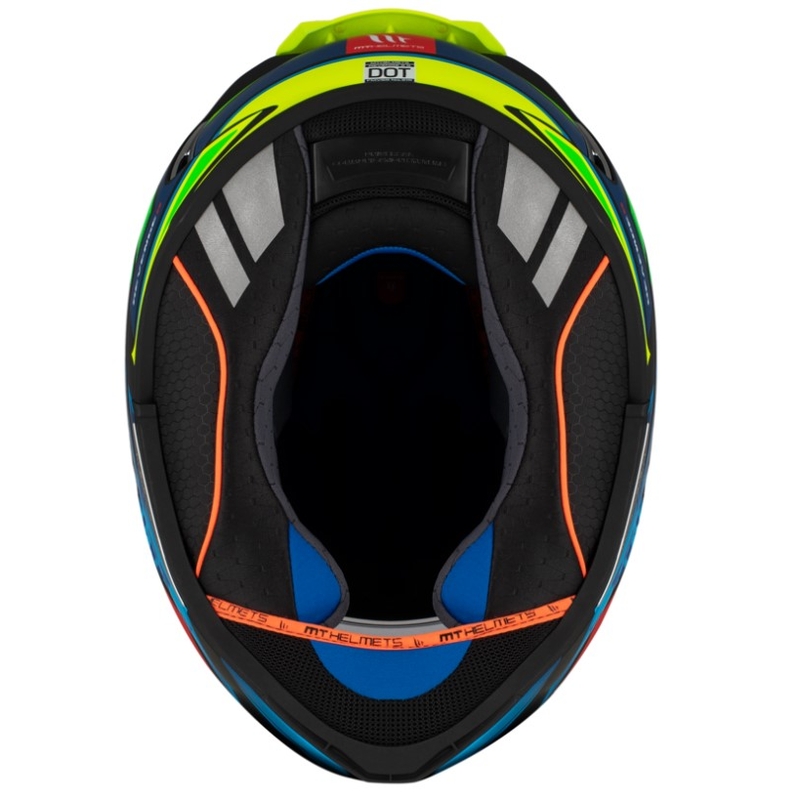 Casco integral de moto MT Revenge 2 S Moreira A7 azul-verde