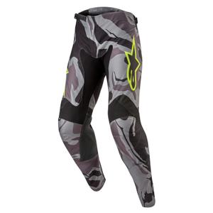 Pantalones de motocross Alpinestars Racer Tactical gris camuflaje-amarillo fluorescente-negro