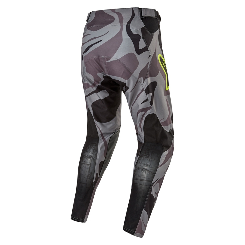 Pantalones de motocross Alpinestars Racer Tactical gris camuflaje-amarillo fluorescente-negro