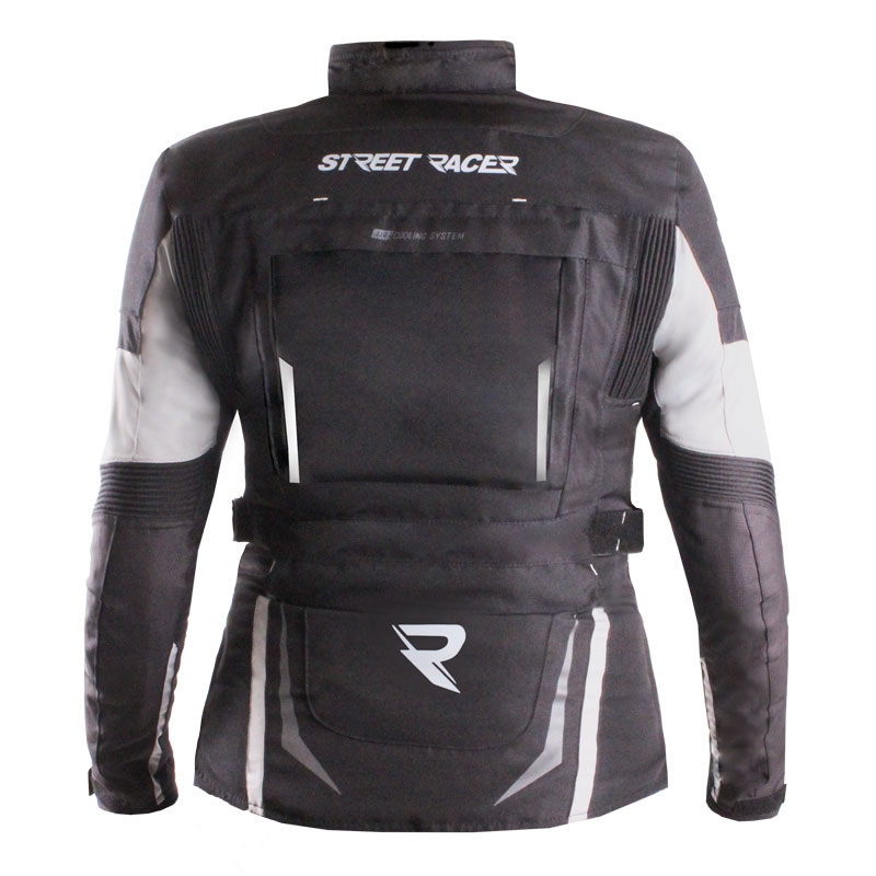 Chaqueta de moto para mujer Street Racer Hilax negro-gris