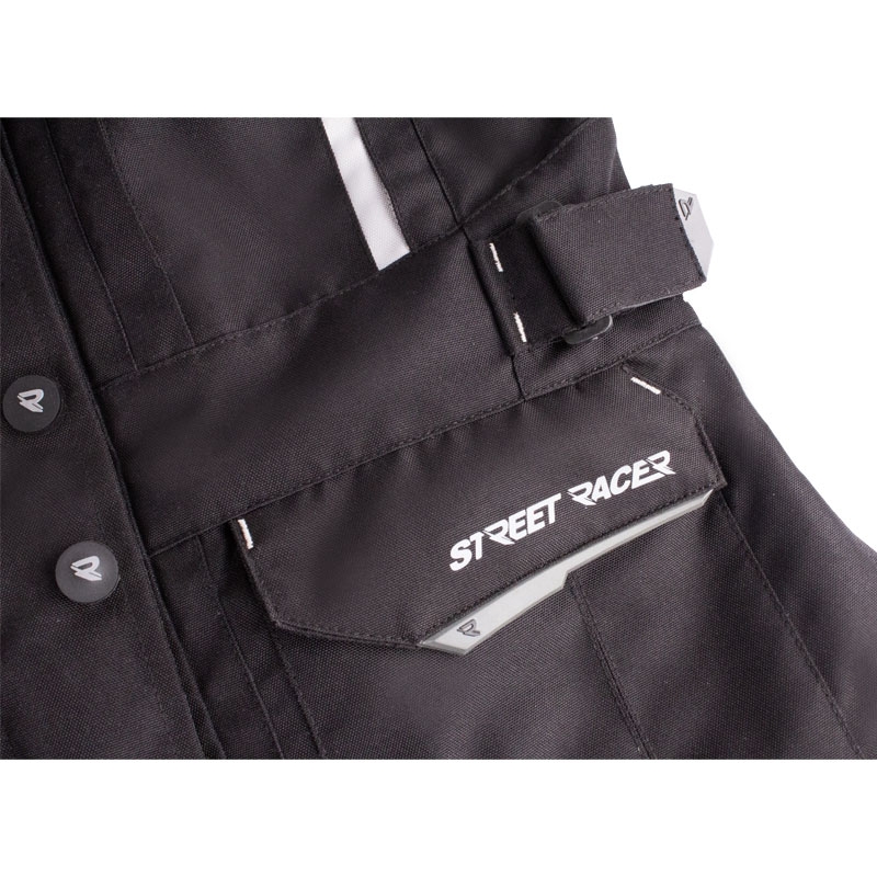 Chaqueta de moto para mujer Street Racer Hilax negro-gris