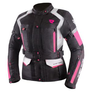 Chaqueta de moto para mujer Street Racer Hilax negra-gris-rosa
