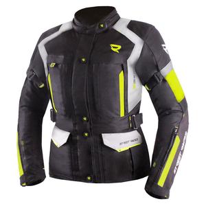 Chaqueta de moto Street Racer Hilax Black-Gray-Fluo Yellow para mujer