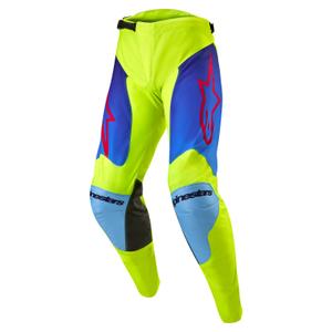 Pantalones de motocross Alpinestars Racer Hoen amarillo fluo-azul-rojo