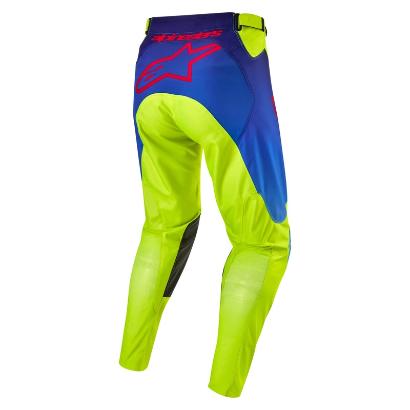 Pantalones de motocross Alpinestars Racer Hoen amarillo fluo-azul-rojo