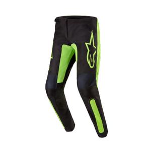 Pantalones de motocross Alpinestars Fluid Lurv negro-amarillo fluorescente