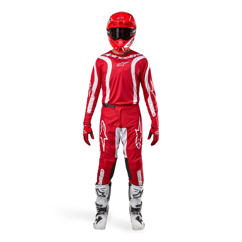 Pantalones motocross Alpinestars Fluid Lurv 2024 rojo-blanco liquidación