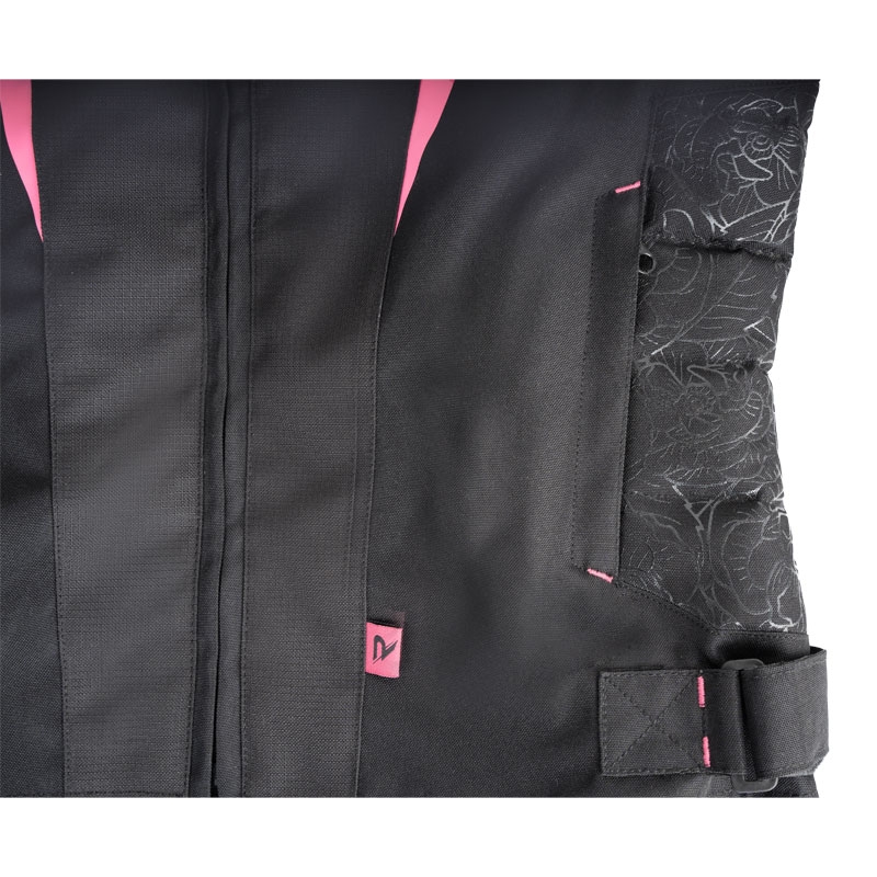 Chaqueta de moto para mujer Street Racer Rose Negra y Rosa