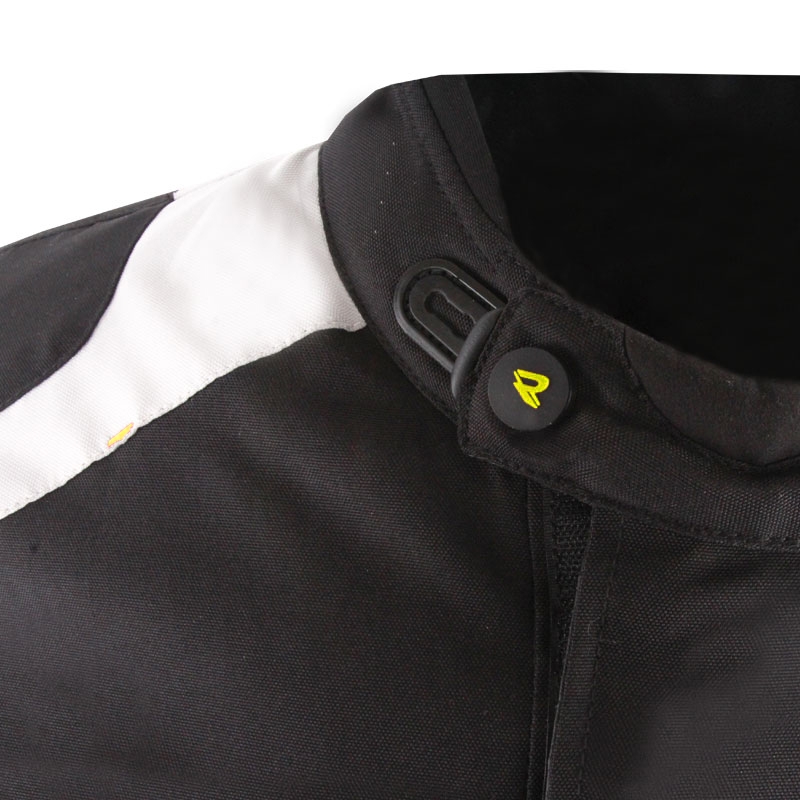 Chaqueta de moto Street Racer Hilax en negro-gris-amarillo fluorescente