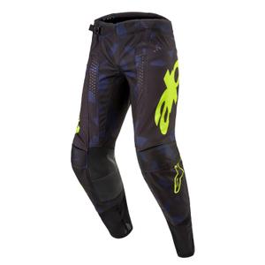 Pantalones de motocross Alpinestars Techstar Rantera negro-azul-amarillo fluorescente