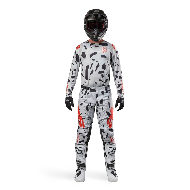 Pantalones de motocross Alpinestars Techstar Rantera gris-naranja-negro