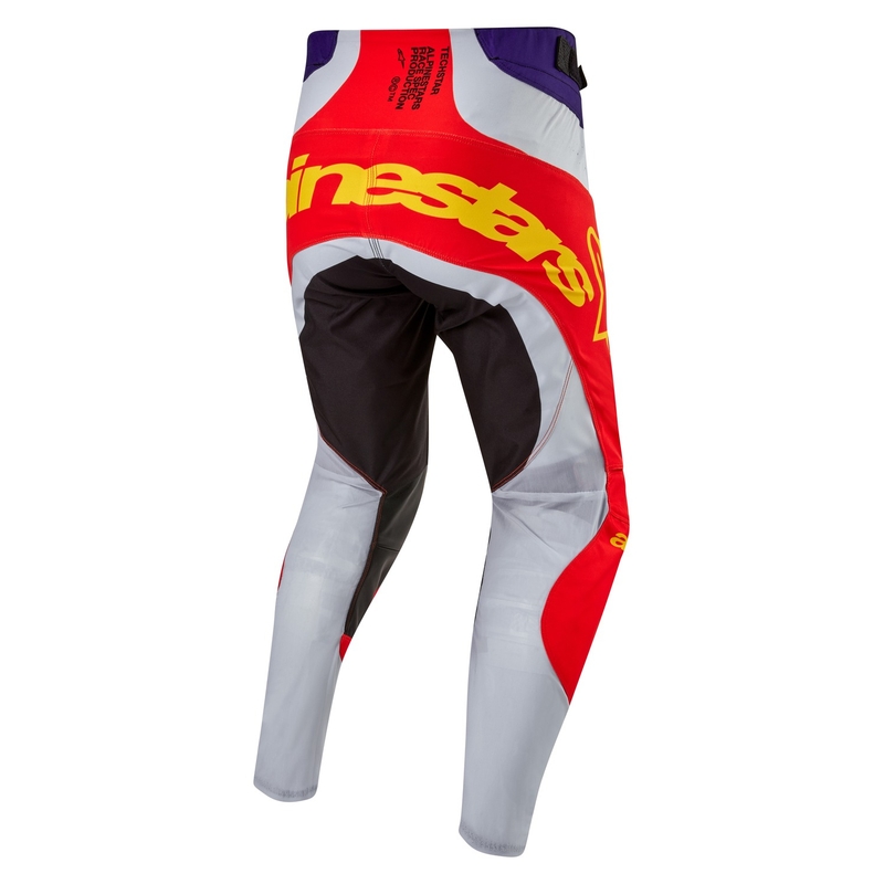 Pantalones de motocross Alpinestars Techstar Ocuri naranja-gris-violeta-amarillo liquidación