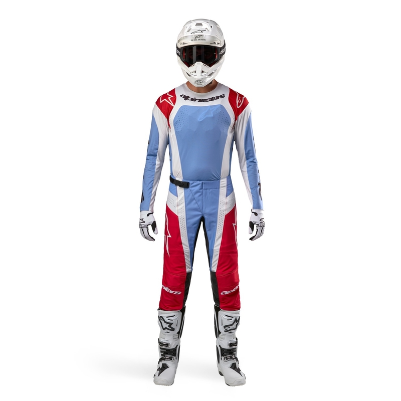 Pantalones de motocross Alpinestars Techstar Ocuri 2024 azul claro-blanco-rojo