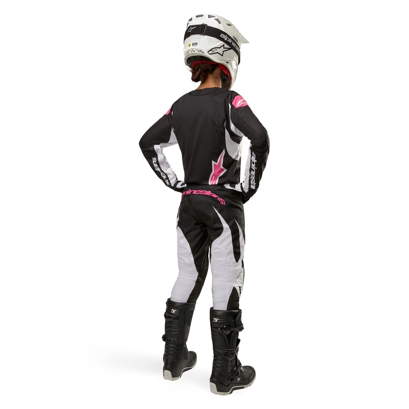Pantalones de motocross Alpinestars Stella Fluid para mujer, color negro y blanco