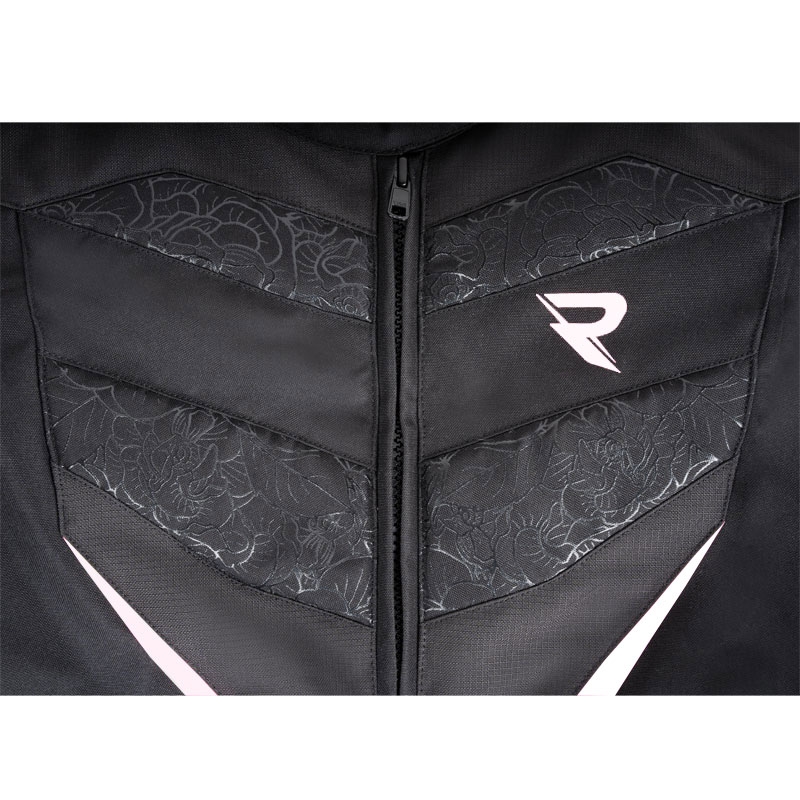 Chaqueta de moto para mujer Street Racer Rose Black and White