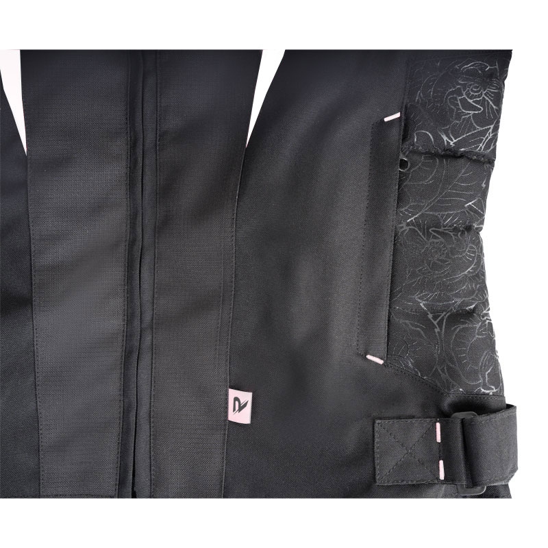 Chaqueta de moto para mujer Street Racer Rose Black and White