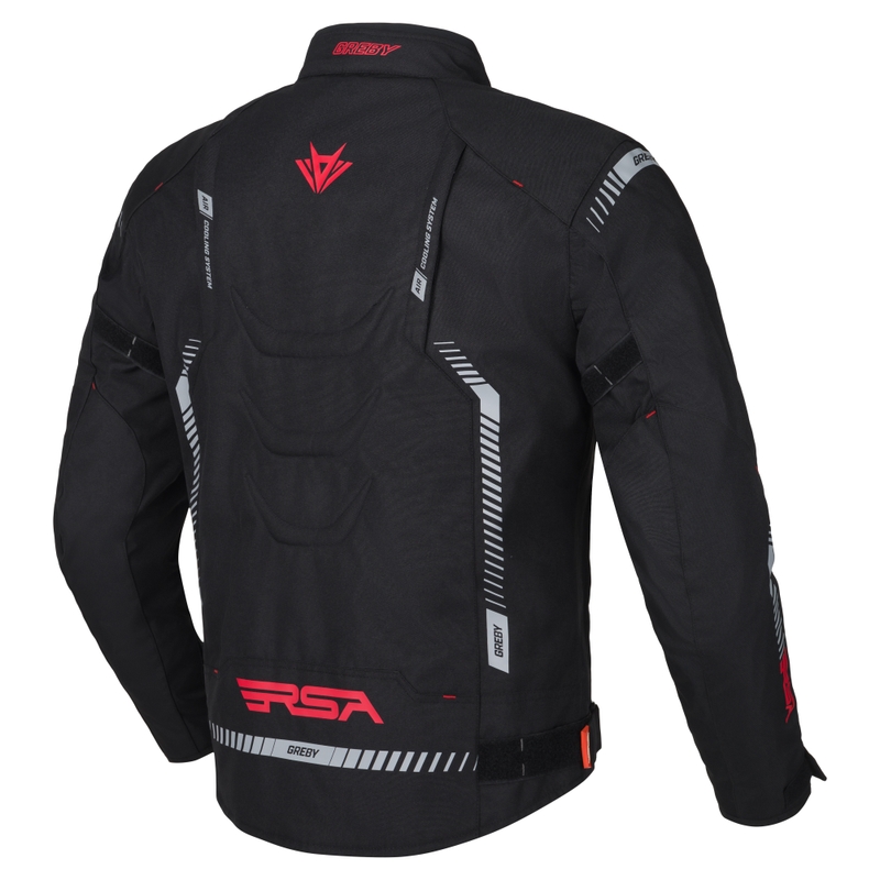Chaqueta de moto RSA Greby 2 negra-gris-roja