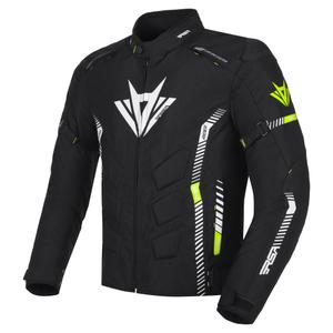 Chaqueta de moto RSA Rider negro-blanco-amarillo fluo