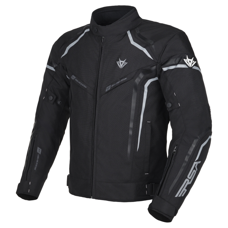 Chaqueta de moto RSA Compact 2 negra y gris