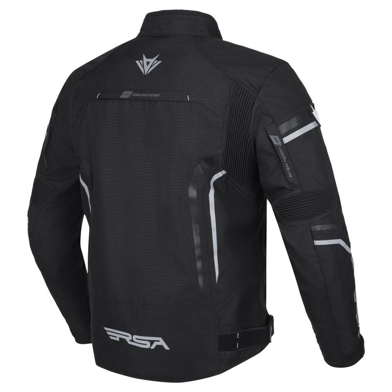 Chaqueta de moto RSA Compact 2 negra y gris