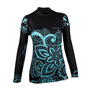 Camiseta térmica mujer nanosilver® Flower turquesa - manga larga